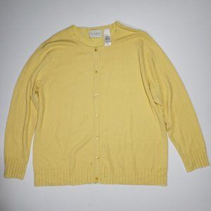 VTG 90s Elisabeth Cardigan Sweater Plus Size 1X Pastel Perforated Trim